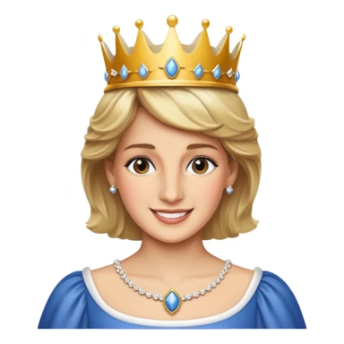 content face, Princess Diana with a crown sticker