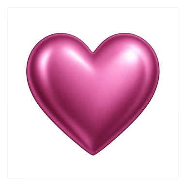 heart with a metallic pink finish, clean digital illustration, no background sticker