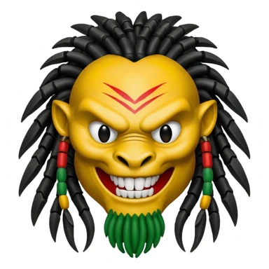 smiling predator from movie predator with rasta sticker