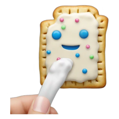 poptarts formed into shape of a hand with frosting sticker