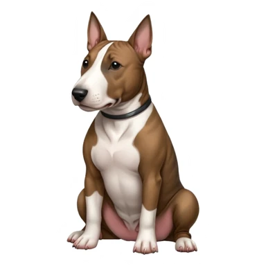 brindle english bull terrier sitting down sticker
