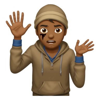 homeless guy mugging someone sticker