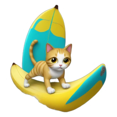 cat-surfing-with-a-banana sticker