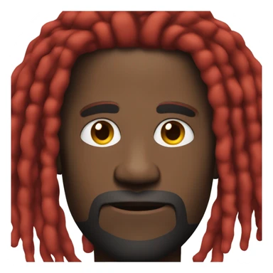 black man in all black fit with red dreadlocks sticker
