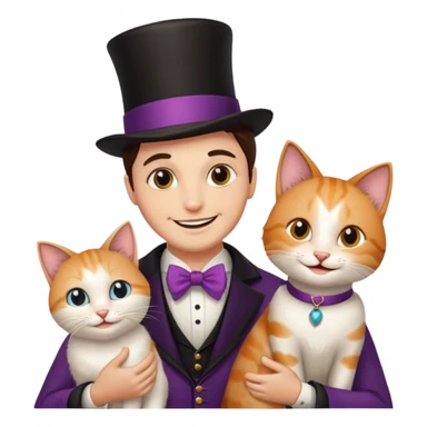 magician couple and their pet cat sticker