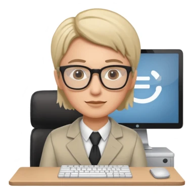 gender neetral teacher in front of computer sticker