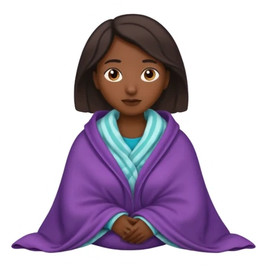 dark skin woman with tucked blanket sticker