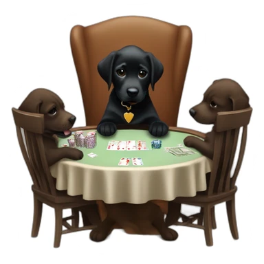 Black lab puppy playing poker with the guys from Goodfellas sticker
