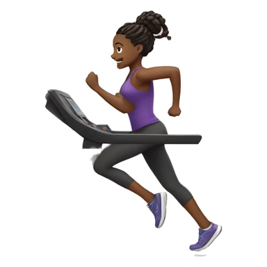 Black girl with locs in a ponytail running on treadmill sticker