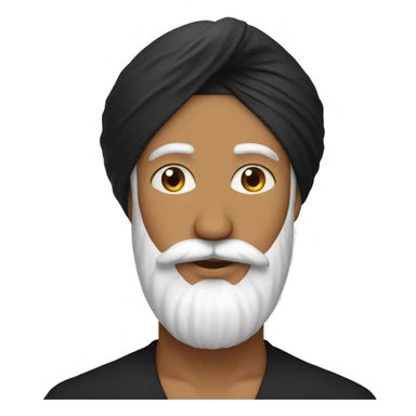 Sikh, black turban, white pepper beard sticker