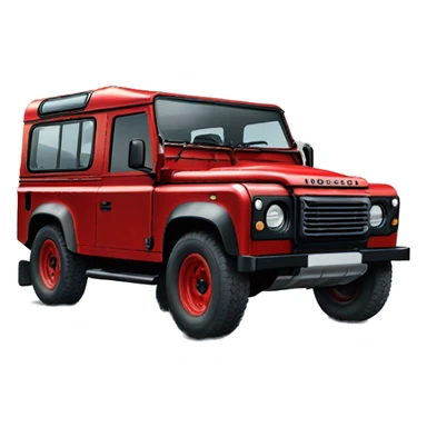 Old Land rover defender red sticker