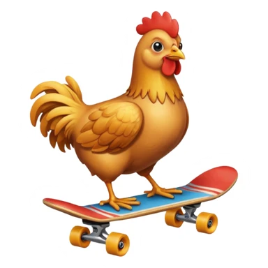 Poule qui fait du skate sticker