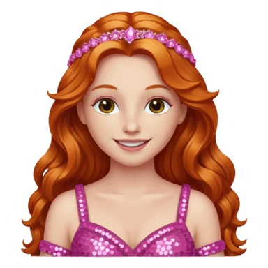 Venus, Goddess of Love from Gods and Goddesses with long ginger hair, pink sequin outfit sticker