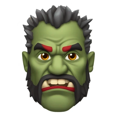 armored orc berserker with red beard & mohican sticker