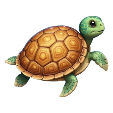 Quasar Turtle emoji – full body, large turtle with a smooth glowing shell shaped like a cosmic quasar, simple light effect in the center of the shell, stars in the shell, no patterns, no aura, slight side angle, no background
 sticker