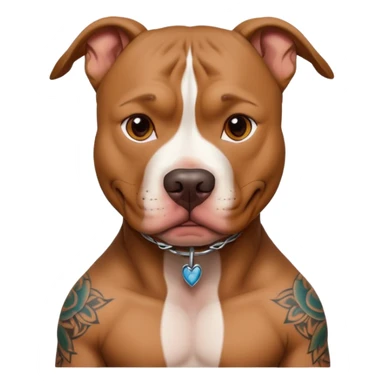 pitbull with tattoo sticker