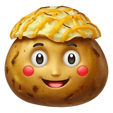 Happy baked potato smiling sticker