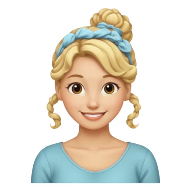 Naked blonde hair bun woman with curly hair, big ass  sticker