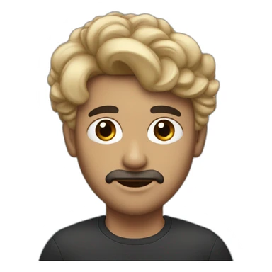 hombre sin cabello de ojos azules con una mujer morena de cabello negro rizado y ojos marrones sticker