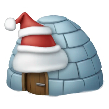 igloo xmas santa hat sticker