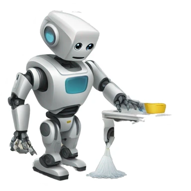 A robot doing household chores sticker