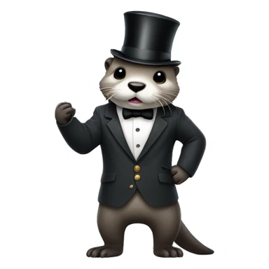 Otter dressed as monopoly man sticker