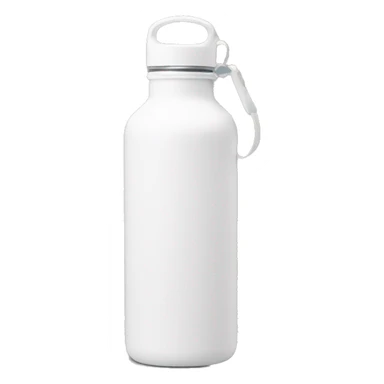 white water bottle with white lid, white handle strap sticker