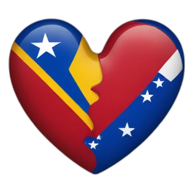 Venezuela and Dominican Republic heart sticker