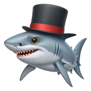 Shark with a top hat sticker