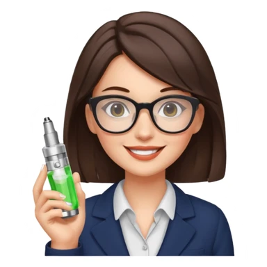 brunette office girl, vape named larisa sticker