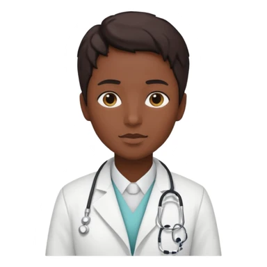 androgynous dark tone skin physician, NO stethoscope around neck sticker