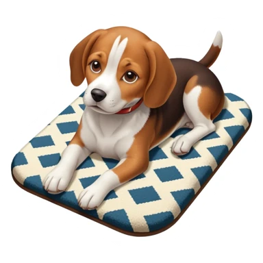 Beagle dog resting room isometric sticker