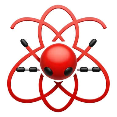 Nuclear atom symbol as a dangerous sign sticker