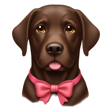 Chocolate Labrador with bow  sticker
