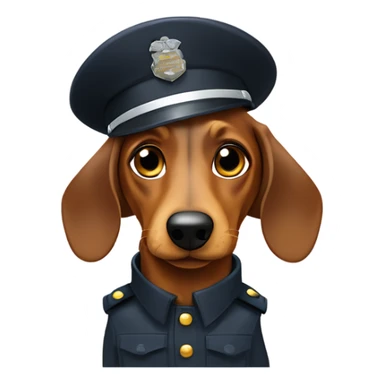 Dachshund in a security uniform ￼ sticker