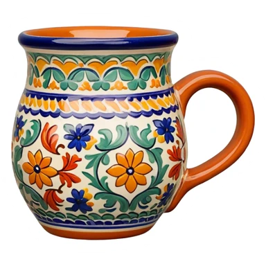 Colorful Talavera clay mug sticker