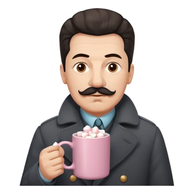 Stalin hold  Light Pink mug of hot chocolate with marshmallows sticker