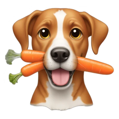 dog eat carrot sticker
