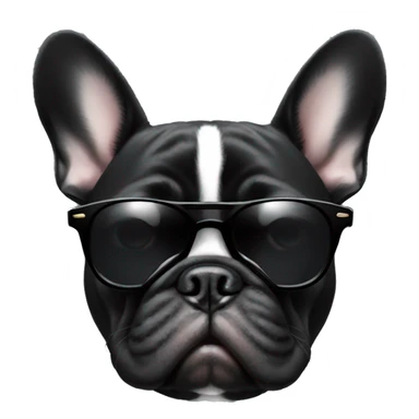 black french bulldog with sunglasses sticker