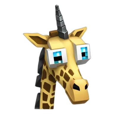 Minecraft Black Jiraffe Head With Diamond Unicorn Horn and Lazer Eyes sticker