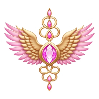 Pink gold wing of the chakra spirituality sticker