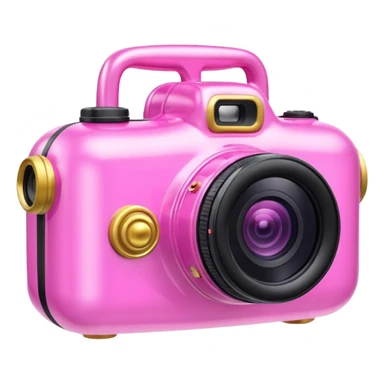gold rococo pink inflatable puffy video vlog camera sticker