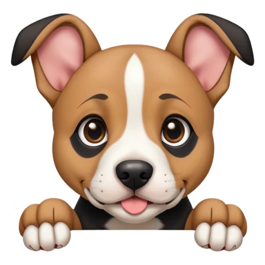 Pit bull/german shepherd mixed puppy with ears down sticker