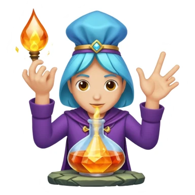 potion maker snapping fingers crystal spark idea sticker