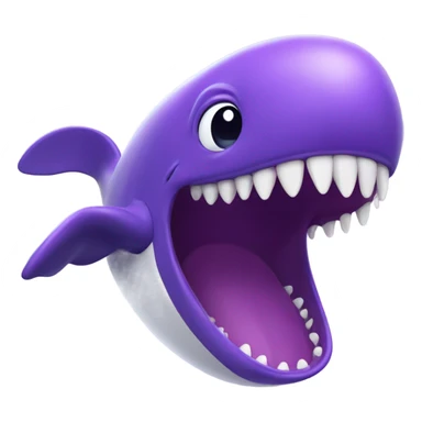 purple whale with open mouth sticker