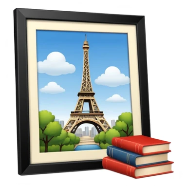 Eiffel Tower with a book next to it sticker