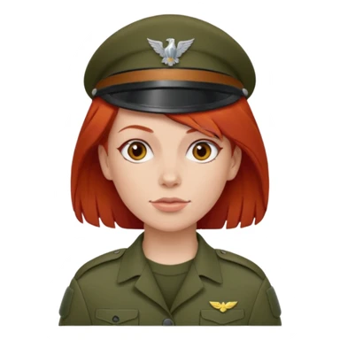Female Soldier red hair without cap sticker