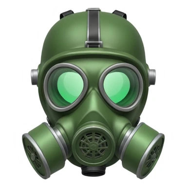 A gas mask. Cartoon style. The green filters.  sticker