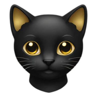 cat black with some gold sticker