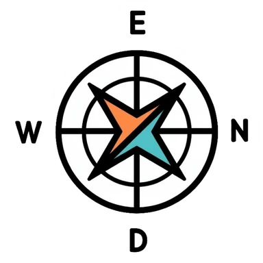 compass navigation tool with directional needle sticker